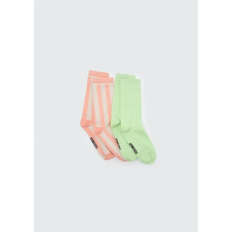 Kit Com 2 Meias Infantil Menina Cano Alto - Multicolorido XG