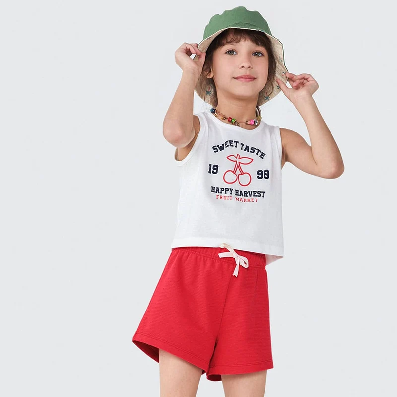Conjunto de Regata com Shorts Sweet Taste Hering Infantil - Feminino 10 / Menina