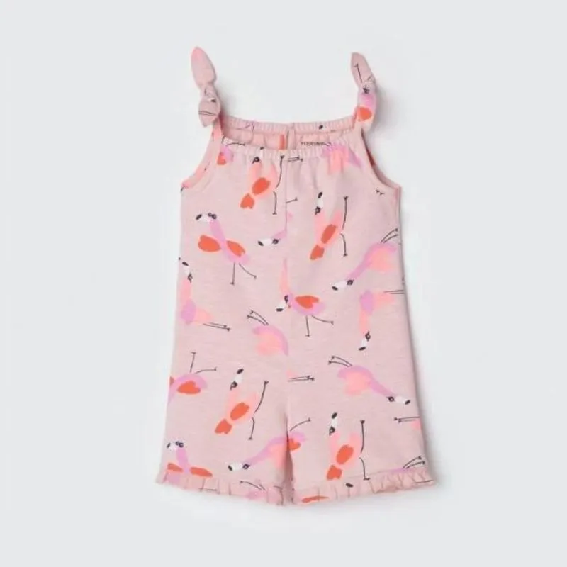 Macacão Infantil Menina Rosa Estampado Toddler - Hering