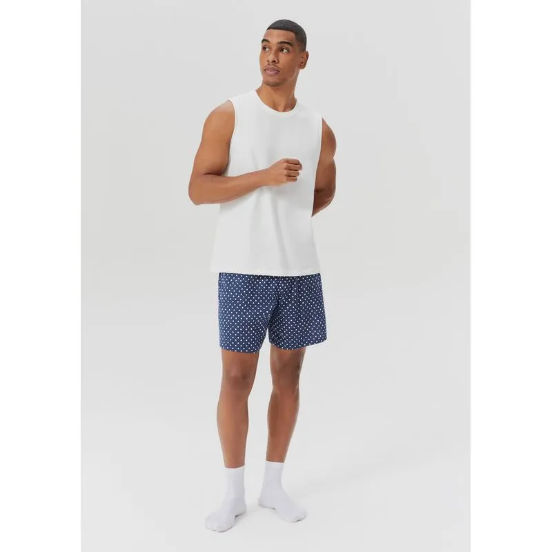 Pijama Curto Masculino Com Regata - Off white XG