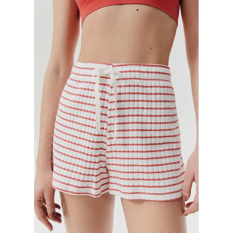 Shorts Avulso Em Ribana Canelada - Vermelho P