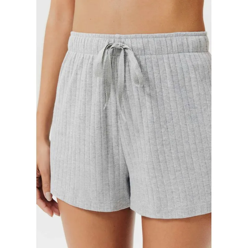 Shorts Avulso Em Ribana Canelada - Cinza XP