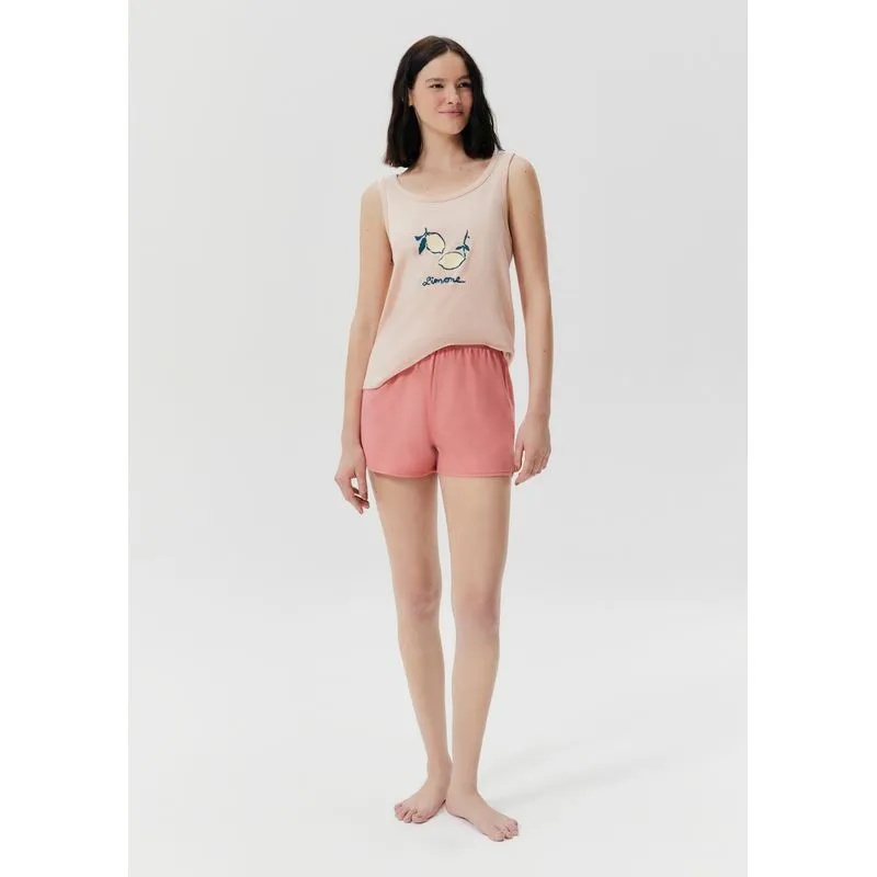 Pijama Curto Feminino Estampado - Rosa M