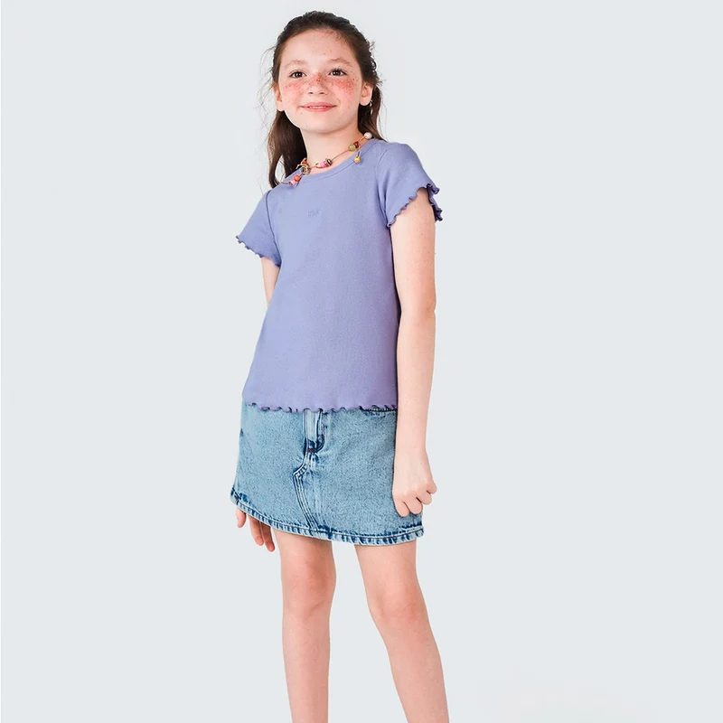 Shorts Saia Jeans Hering Kids Feminino - Azul 08 / Menina