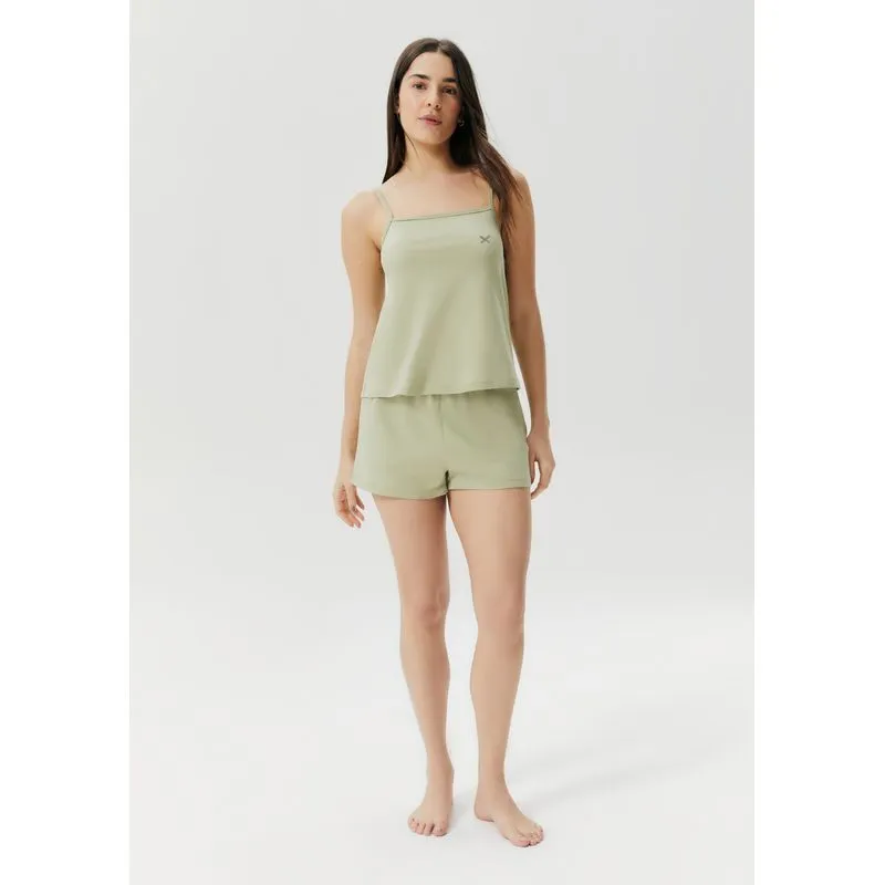 Pijama Curto Feminino Flamê Com Bordado - Verde XG