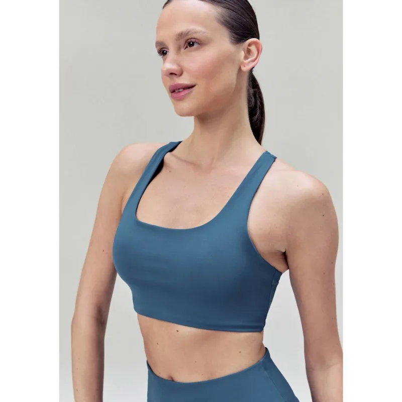 Top Esportivo Feminino Hero Com Fio Lycra® - Azul G