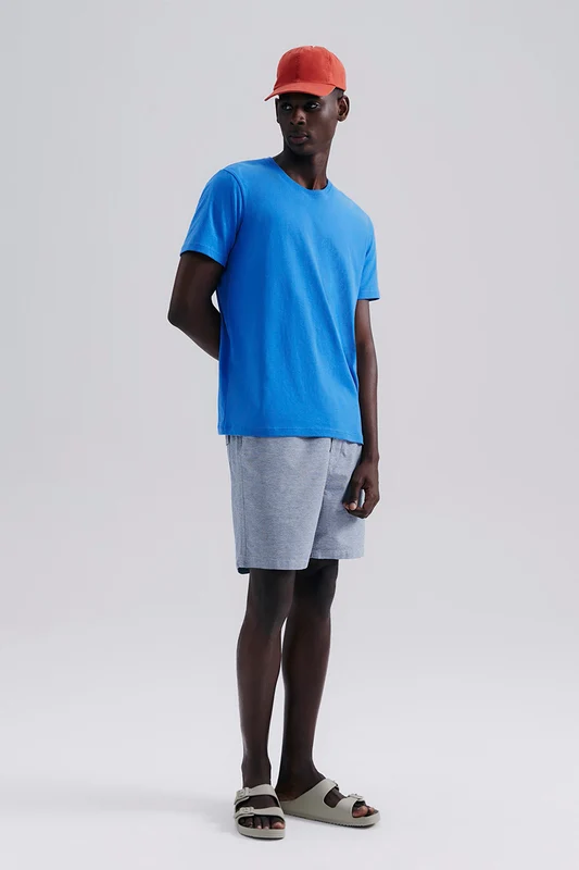 Camiseta Básica Hering World Masculina - Azul EXG