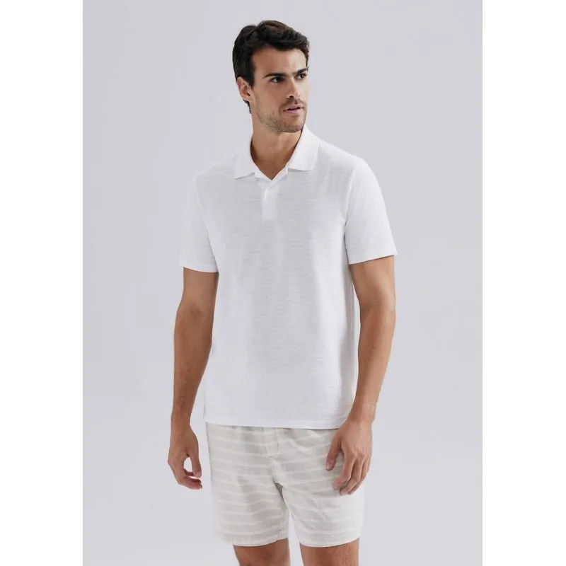 Camisa Polo Masculina Manga Curta Texturizada - Off white M