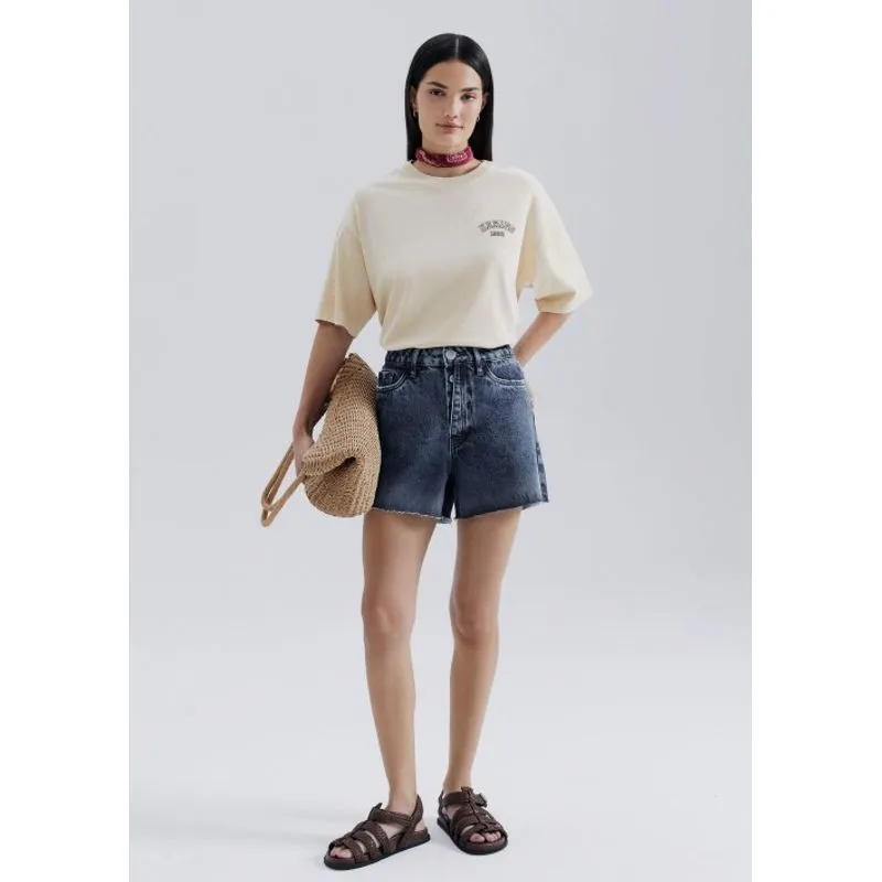 Shorts Jeans Feminino Barra A Fio - Azul 036