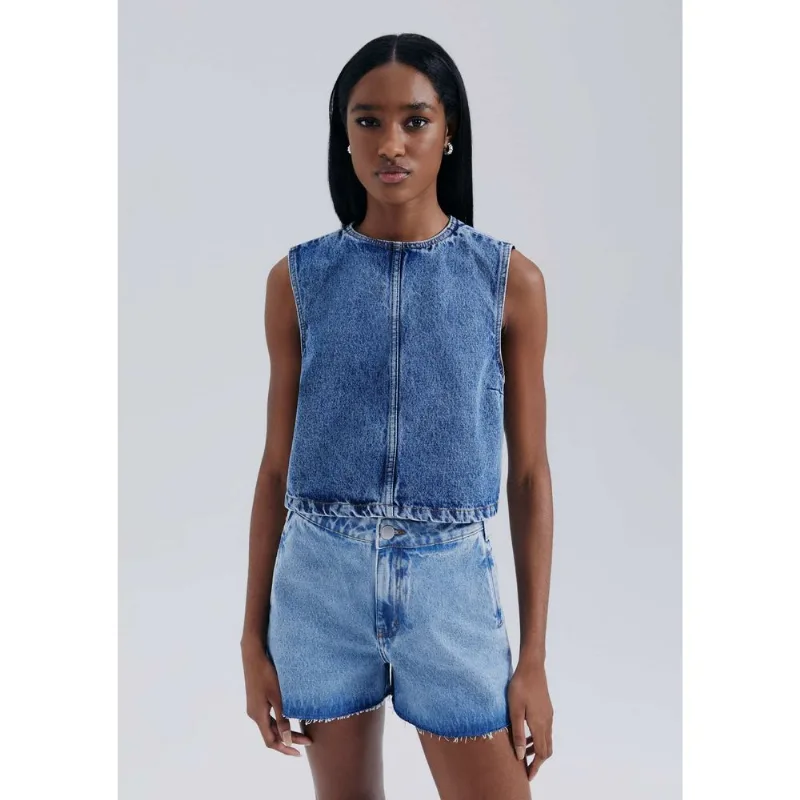 Regata Jeans Feminina - Azul M