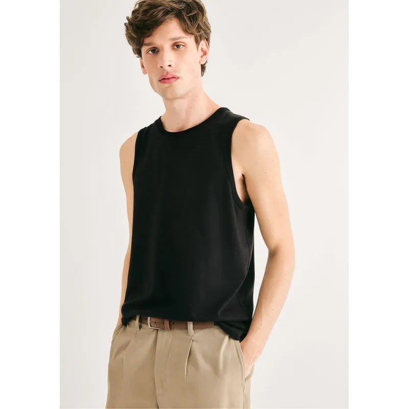 Regata Masculina Em Malha - Preto M