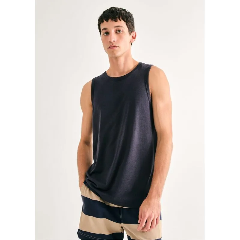 Regata Masculina Em Malha - Azul G