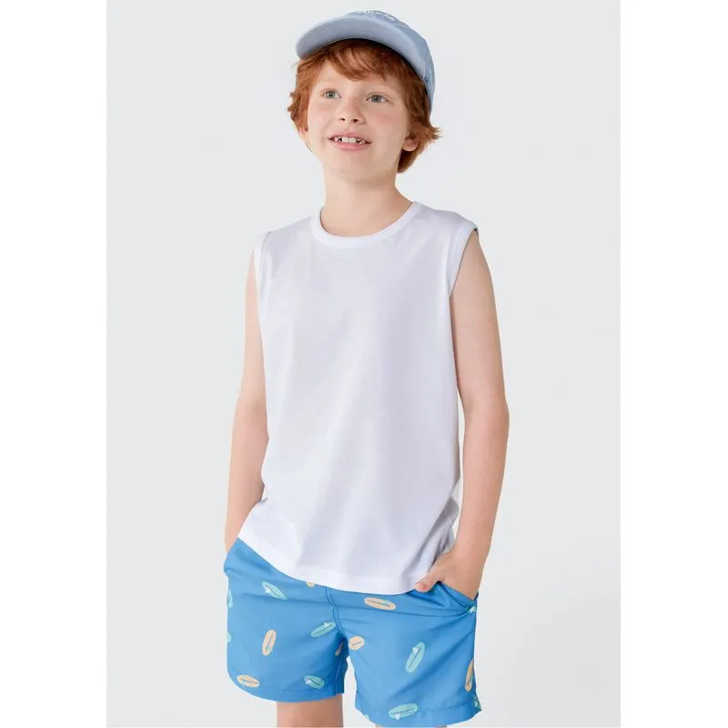 Shorts Infantil Menino Estampado - Azul 016