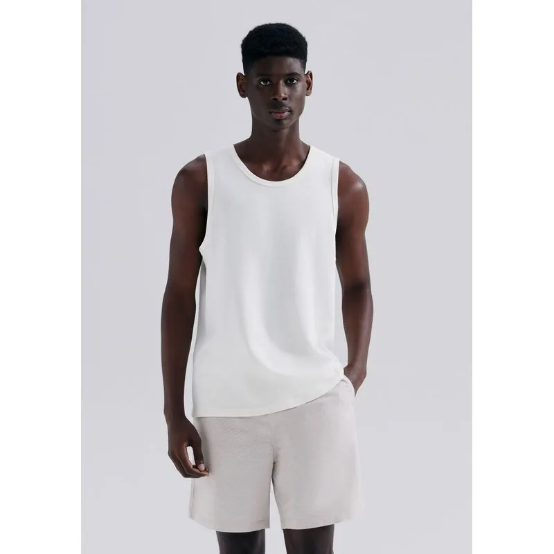 Regata Masculina Em Algodão Peruano - Off white P