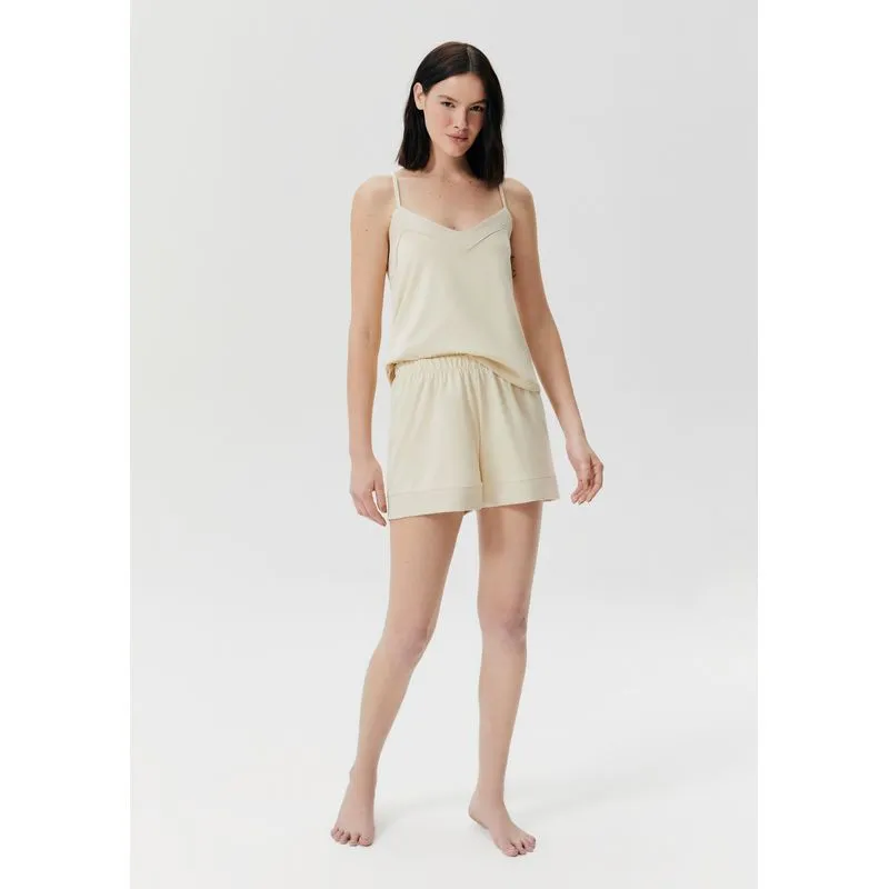 Pijama Feminino Curto Em Viscose - Off white G