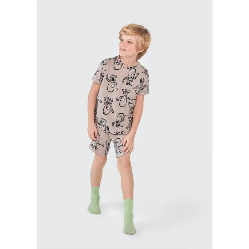 Pijama Curto Infantil Menino Estampado - Bege 002