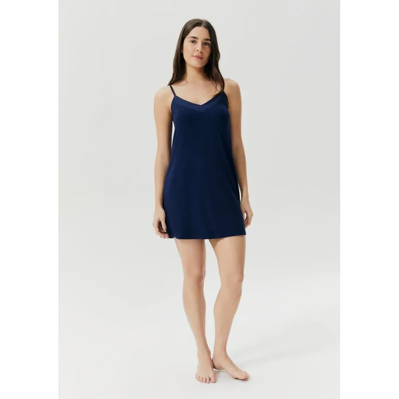 Camisola Alças Finas Em Viscose - Azul XP