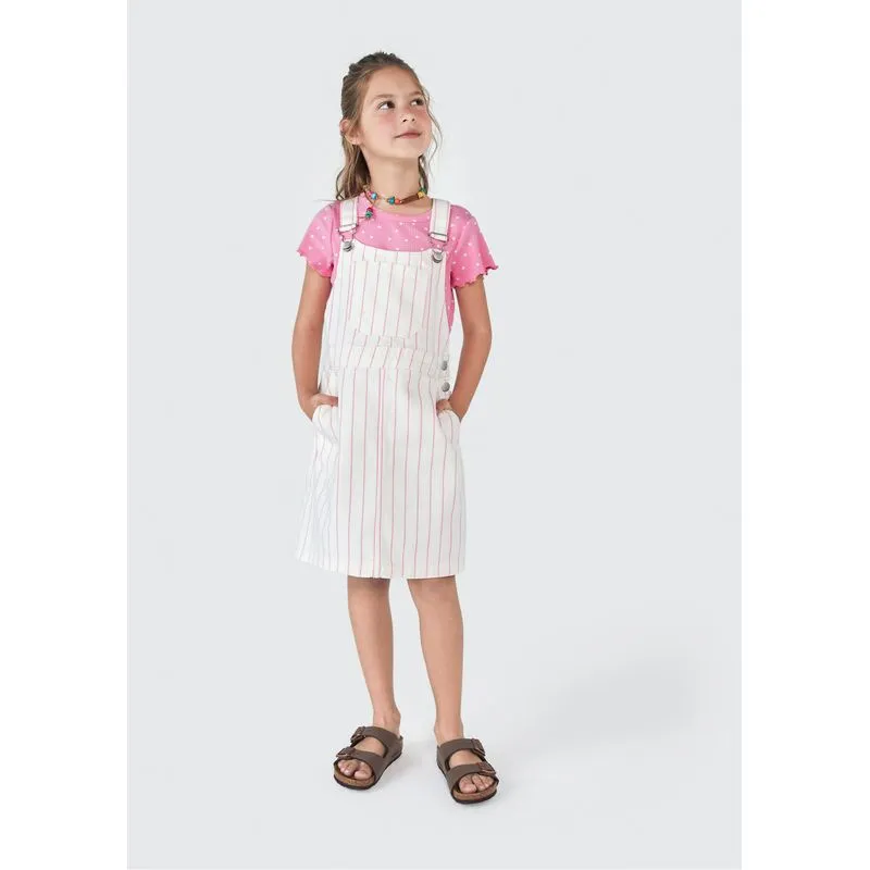 Salopete Infantil Em Sarja - Off white 008