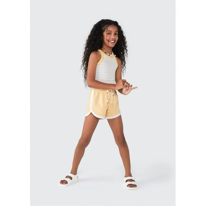 Shorts Infantil Menina - Amarelo 006