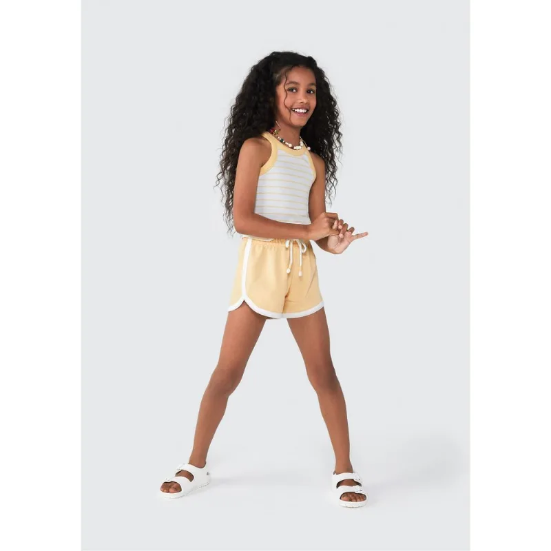 Shorts Infantil Menina - Amarelo 010