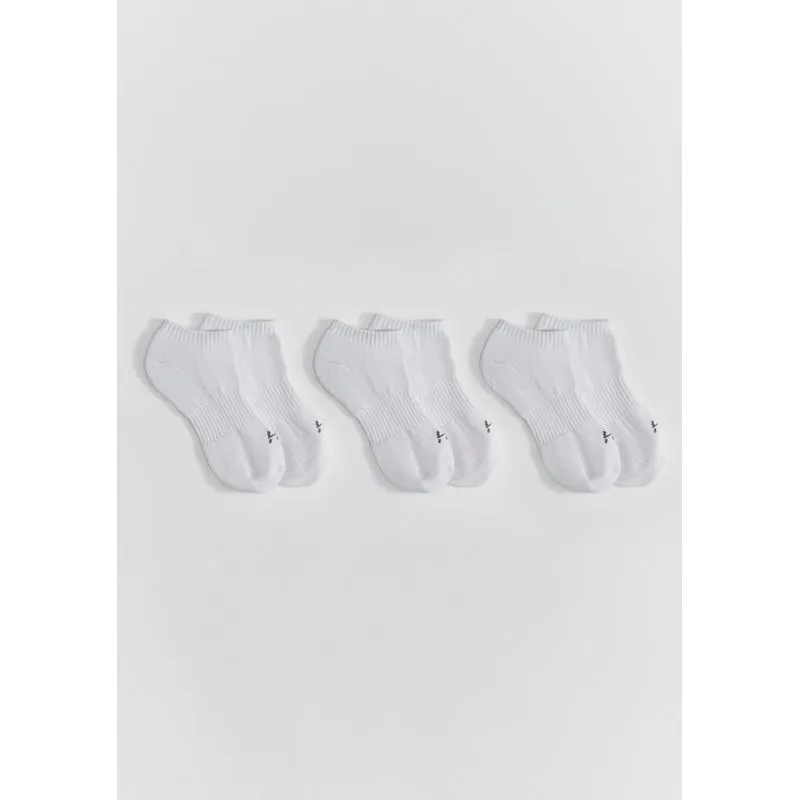 Kit 3 Pares de Meia Esportiva Cano Curto - Branco M