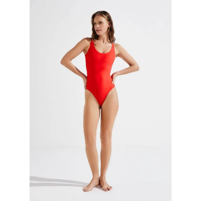 Maiô Alças Finas Com Fio LYCRA® - Vermelho XG