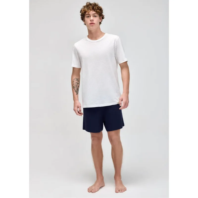 Pijama Curto Masculino Em Malha Flamê - Off white G