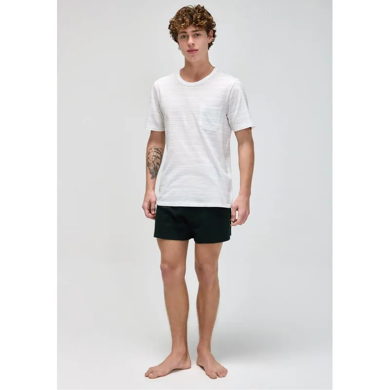 Pijama Curto Masculino Fio Tinto Listrado - Verde G