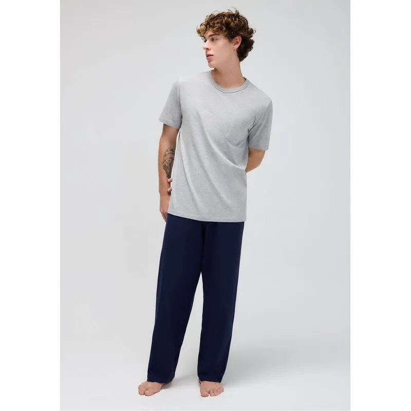 Pijama Longo Masculino Com Bolso - Cinza XG