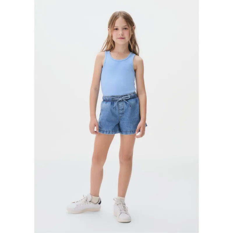 Regata Básica Infantil Menina Em Ribana - Azul 014