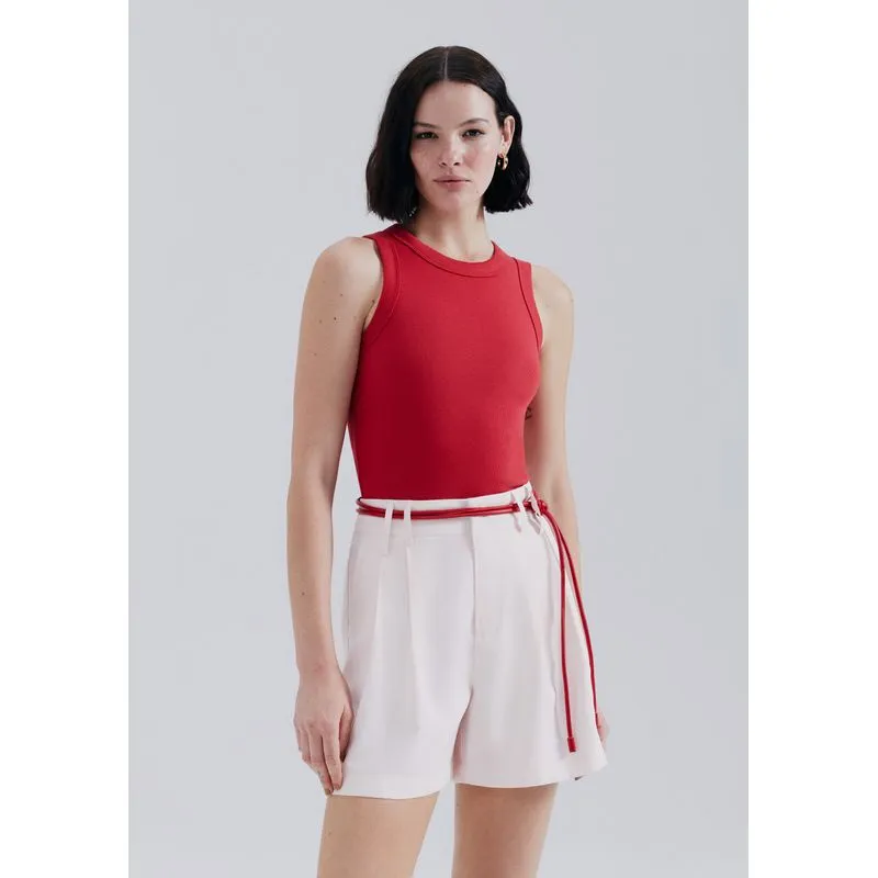 Regata Básica Feminina Slim Neck - Vermelho M