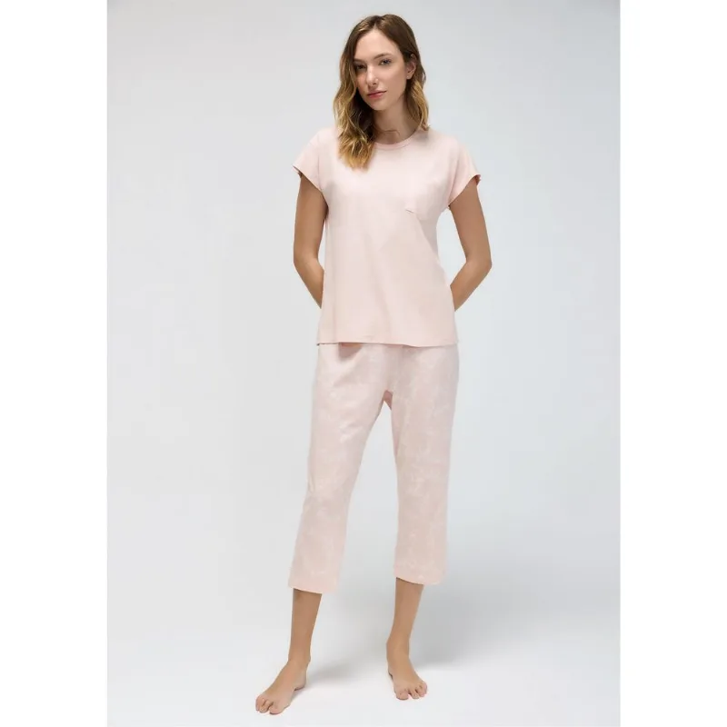 Pijama Longo Feminino Estampado - Rosa XXG
