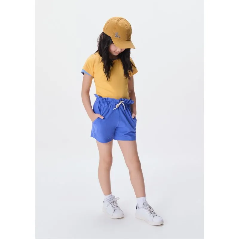Shorts Básico Infantil Menina Clochard Em Moletom - Azul 012