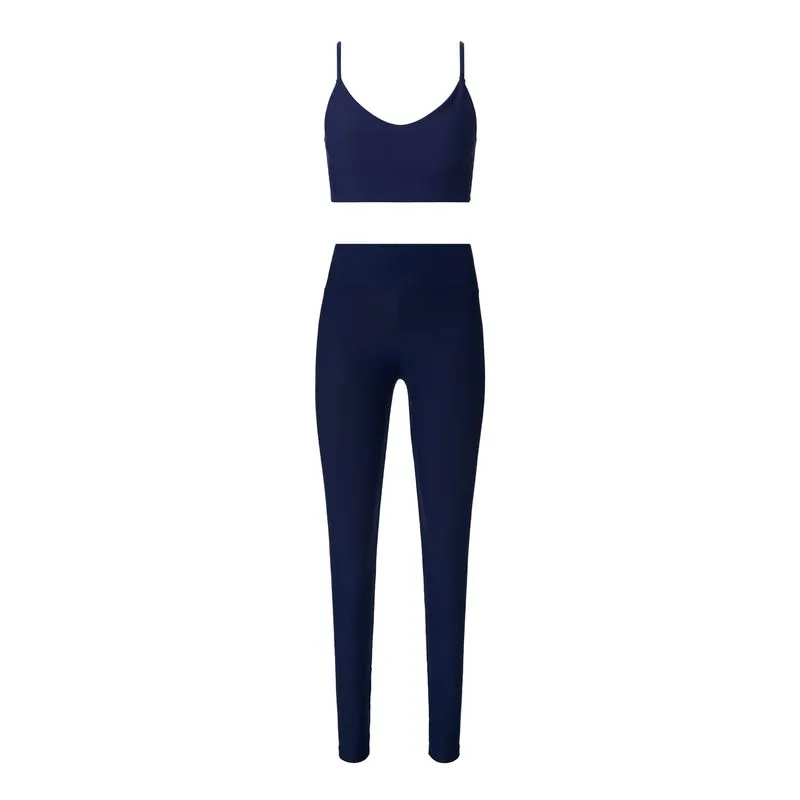 Kit Top E Legging Esportivo Proteção UV - Azul P