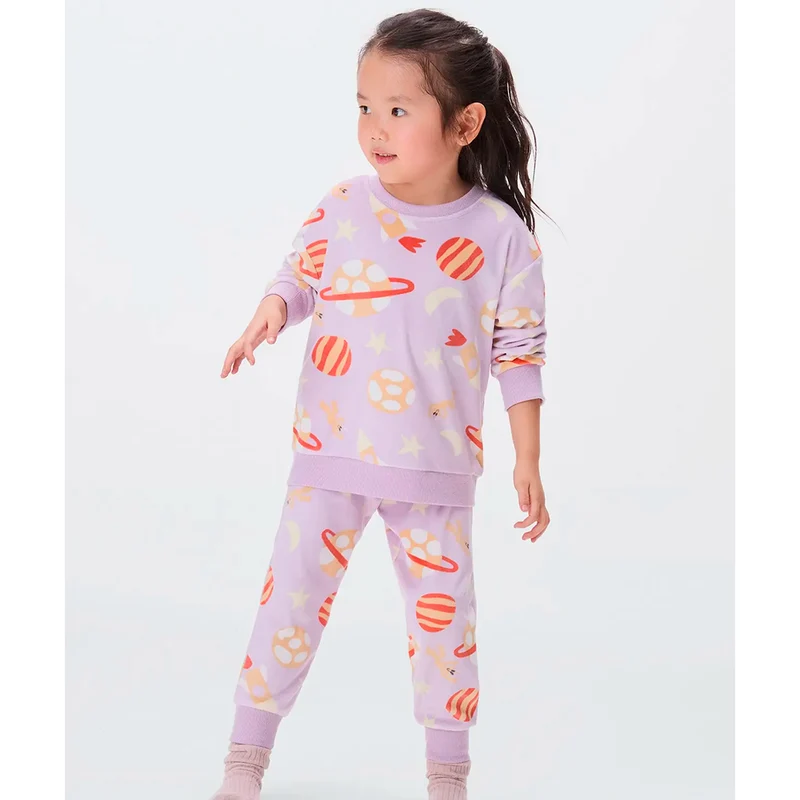 Pijama Longo Em Plush Hering Kids Feminino - Roxo 10