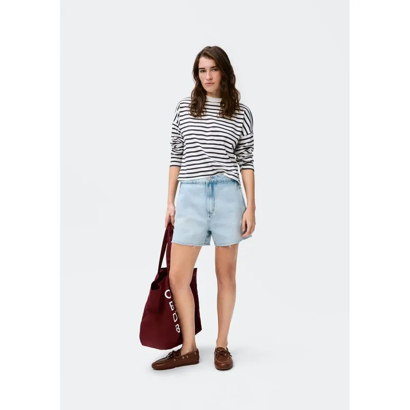 Shorts Jeans Feminino Barra A Fio - Azul 046