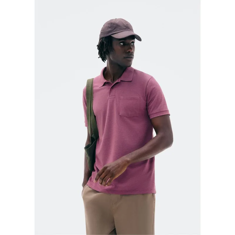Camisa Polo Básica Masculina Em Piquet Com Bolso - Lilás XXG