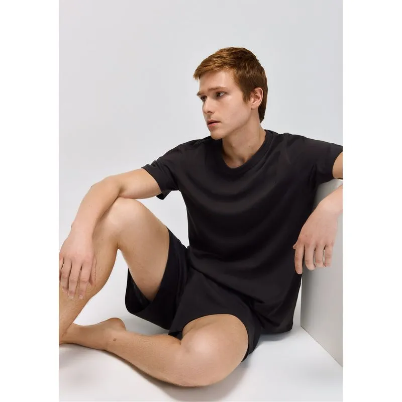 Pijama Curto Masculino Em Malha De Algodão - Cinza XG