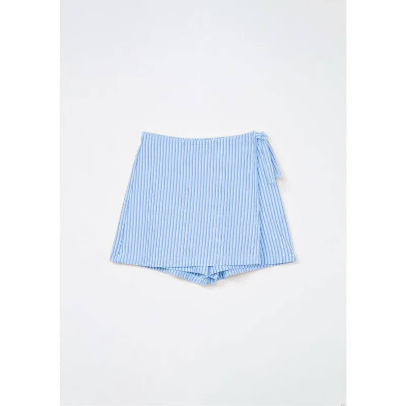 Shorts Saia Transpassada Infantil Menina - Azul 010