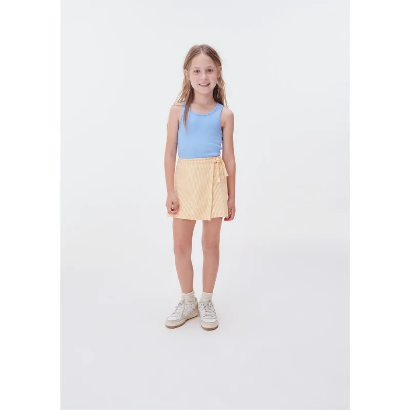 Shorts Saia Transpassada Infantil Menina - Laranja 008