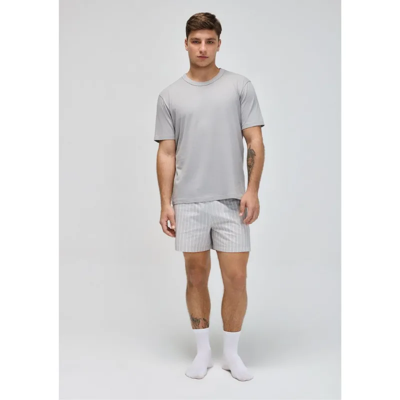 Pijama Curto Masculino Fio Tinto - Cinza M
