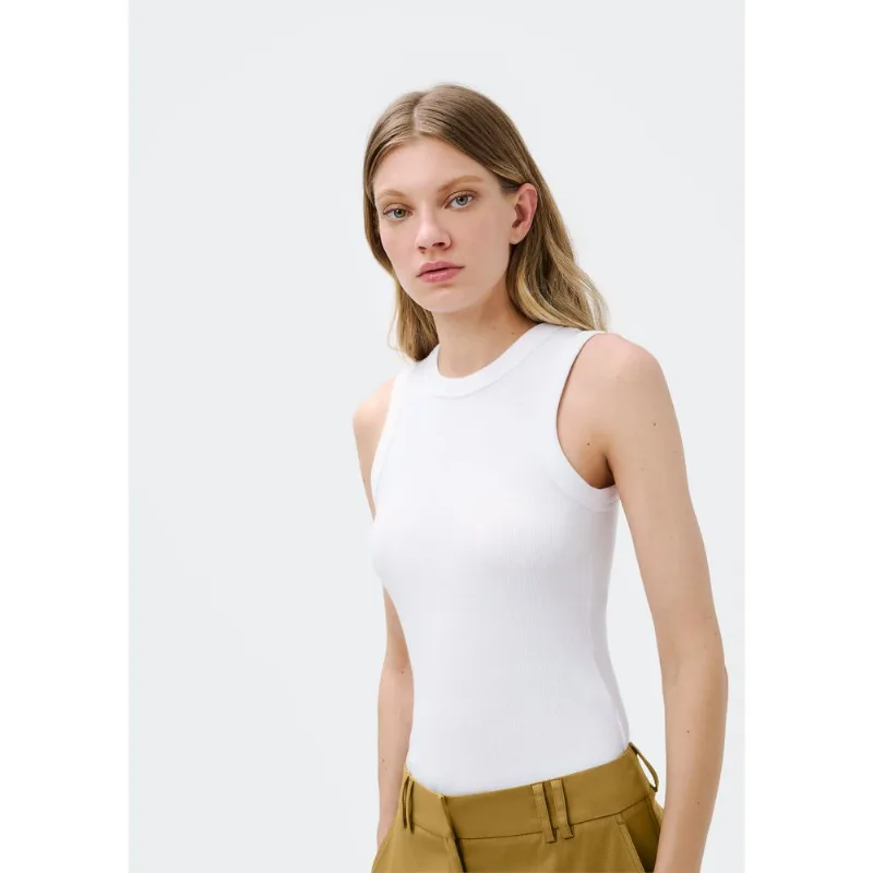 Regata Básica Feminina Slim Neck - Branco P