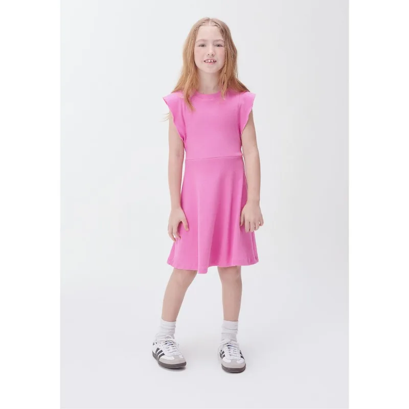 Vestido Curto Infantil Com Babados - Rosa 014