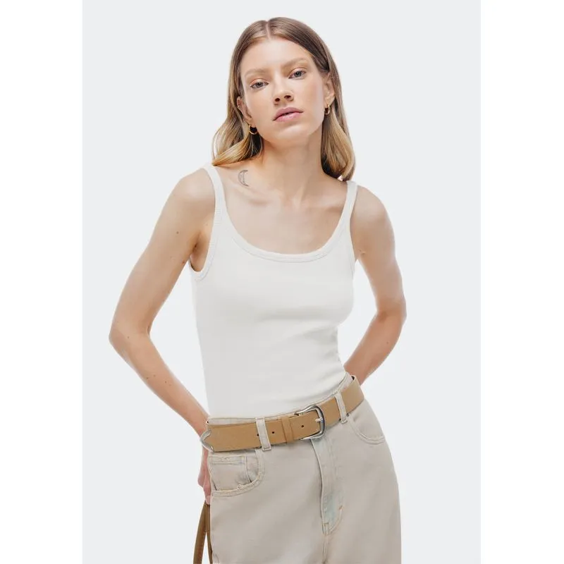 Regata Decote U Em Ribana - Off white G