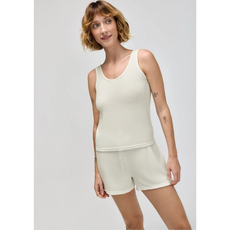Regata Feminina Em Tricô - Off white XG