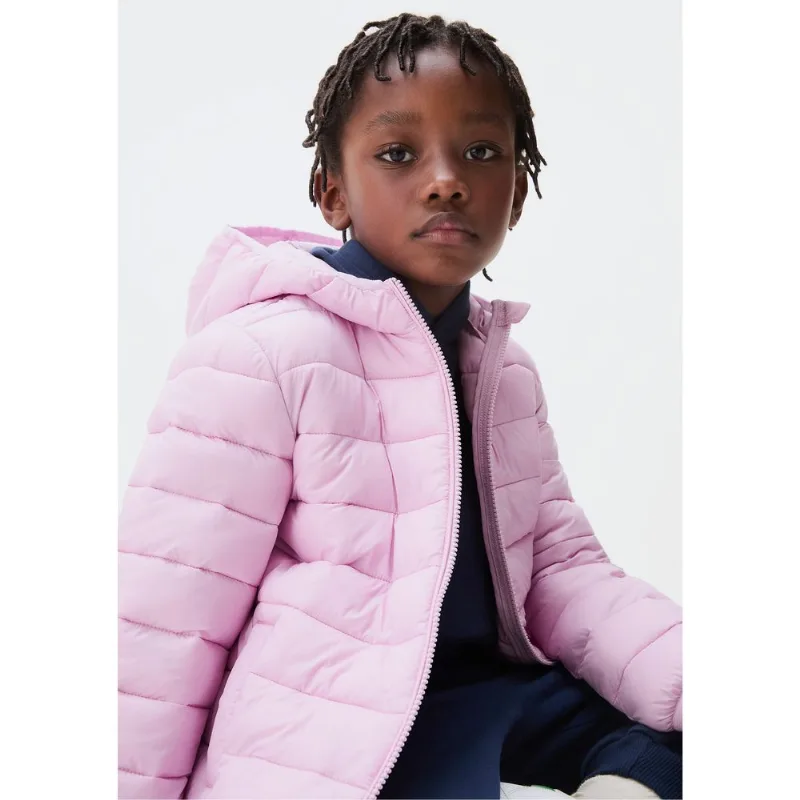 Jaqueta Puffer Infantil Unissex Com Capuz - Rosa 004