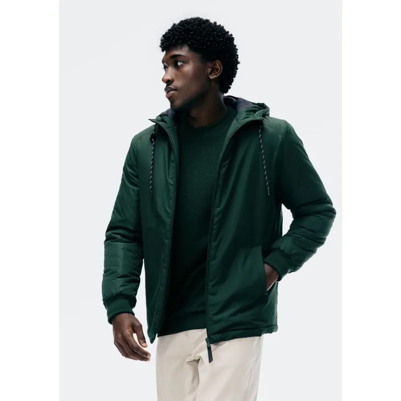 Jaqueta Masculina Corta Vento Com Capuz E Bolso - Verde M