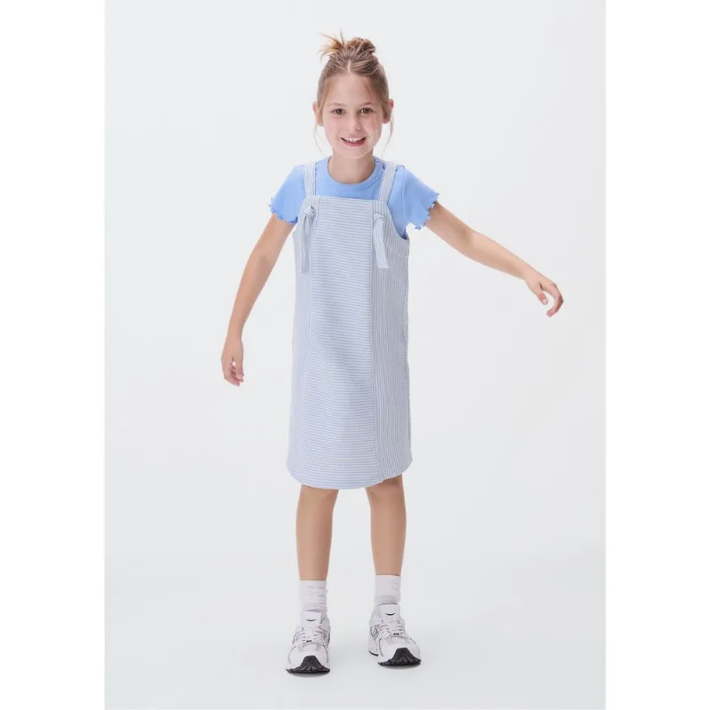 Vestido Curto Evasê Infantil - Azul 010