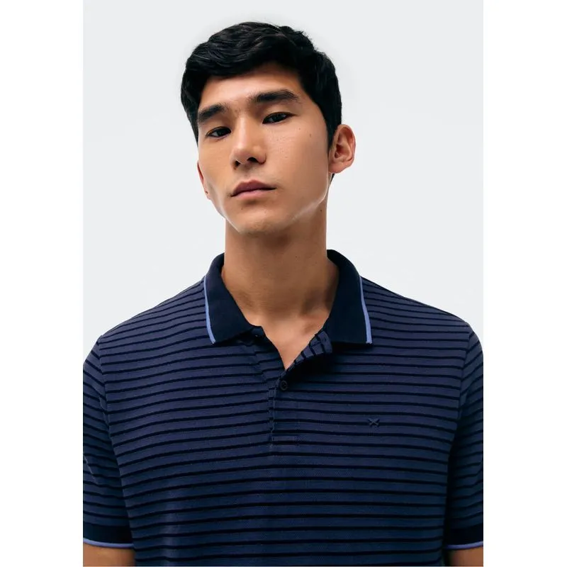 Camisa Polo Masculina Manga Curta Listrada - Azul XG