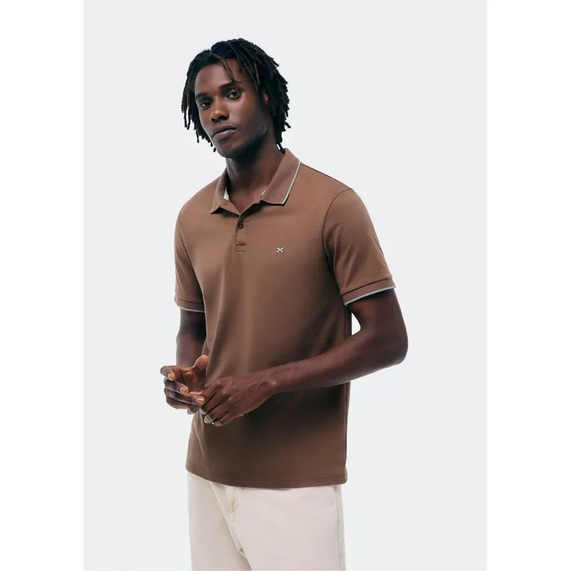 Camisa Polo Básica Masculina Super Cotton Com Bordado - Marrom M